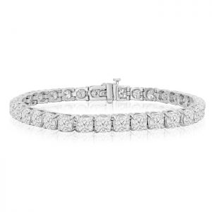 8.5 inch 11 carat diamond tennis bracelet in white gold item number: OIXPUBO