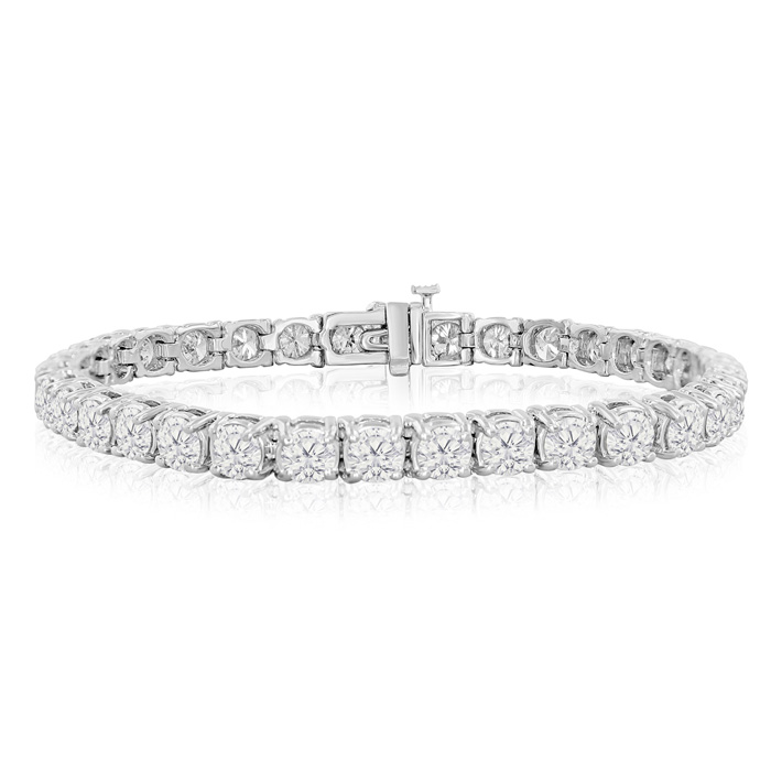 8.5 inch 11 carat diamond tennis bracelet in white gold item number: OIXPUBO