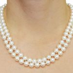 8-9mm double strand white freshwater pearl necklace TDSEUEV