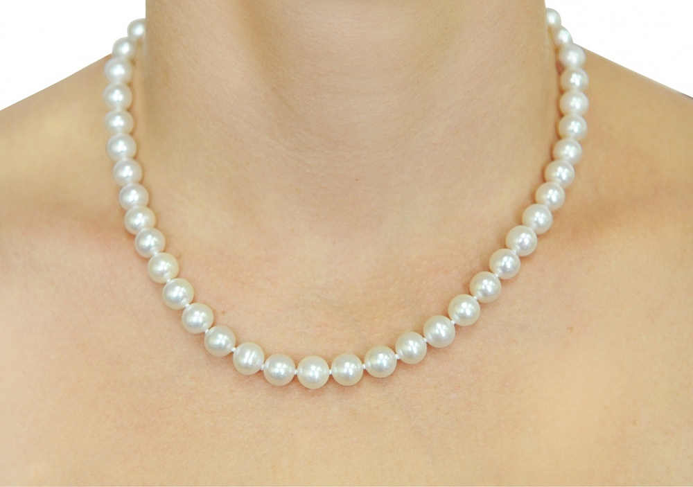 8-9mm white freshwater pearl necklace GRIZPQX