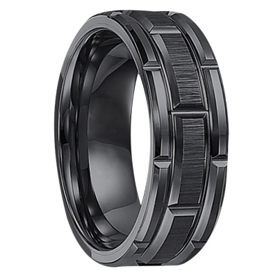 8 mm black tungsten mens wedding bands - u127bc FLUZCEV