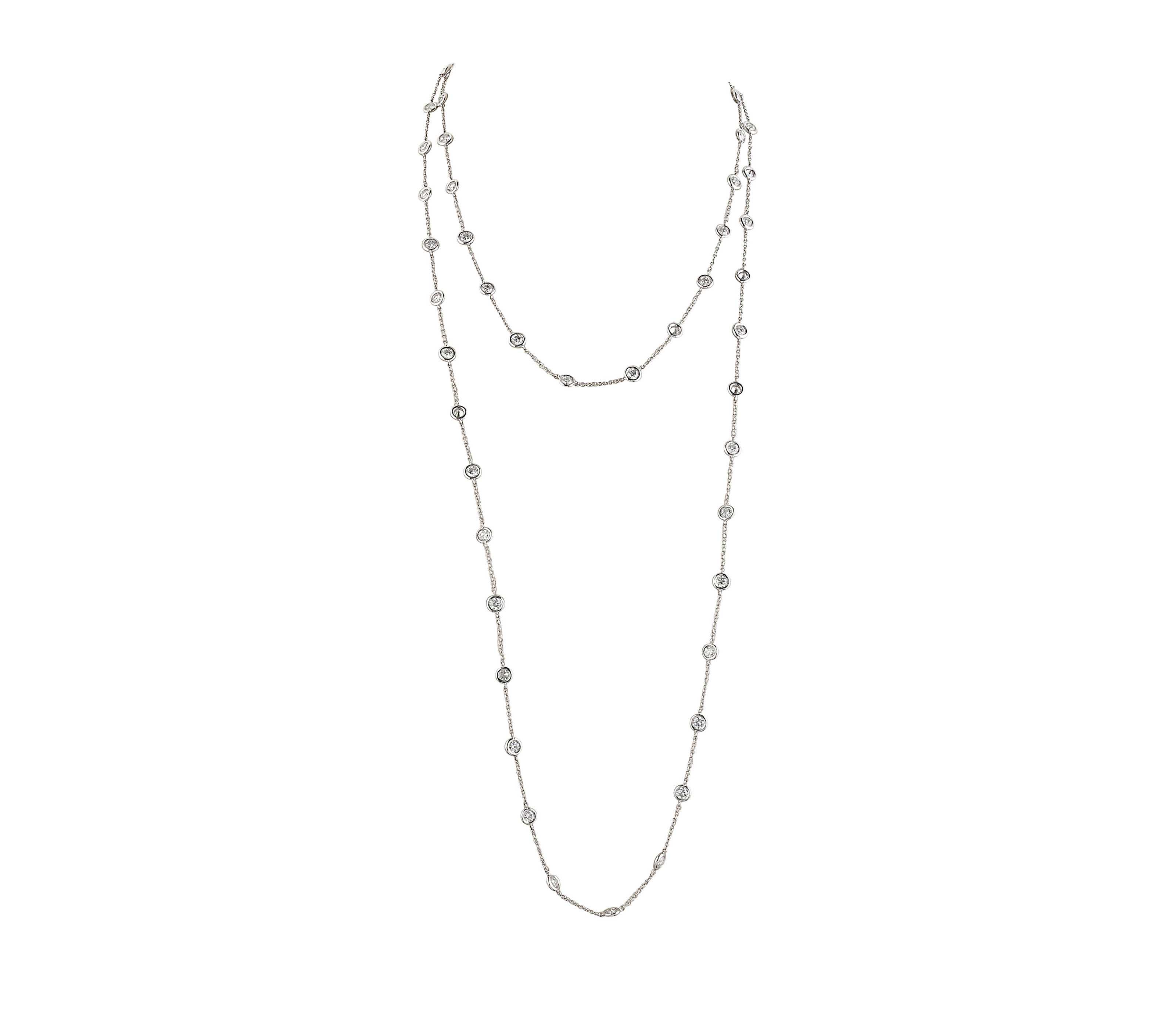 a diamond long chain necklace BDTXOIA