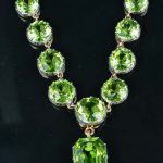 a late 19th century peridot necklace, designed as a graduated rivière of FDRXAQA