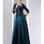 a-line jewel neck floor length taffeta mother of the bride dress with  beading OBIFHTY