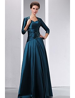 a-line jewel neck floor length taffeta mother of the bride dress with  beading OBIFHTY
