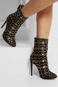 alaia shoes alaïa embellished suede boots QDKWMFD