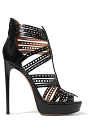 alaia shoes alaïa laser-cut leather platform sandals YYCKHCX