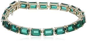 amazon.com: 10k yellow gold and created emerald bracelet, 7 IODLEMK