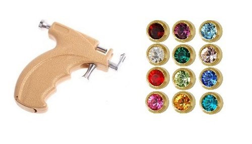 amazon.com : gun kit mini gold 3mm ear piercing earrings studs 12 ZROJEXM