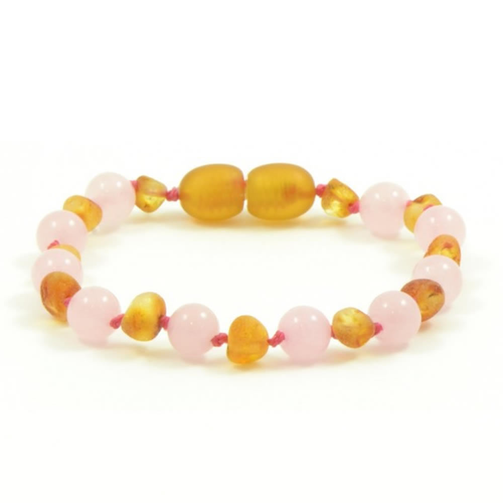 amber bracelet unpolished honey amber and rose quartz mix bracelet / anklet KCIOZHG