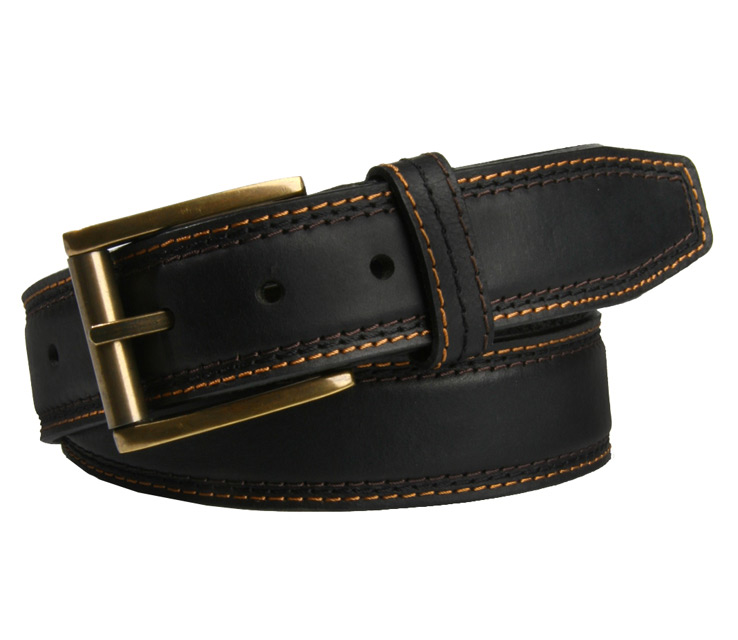 american endurance menu0027s padded full leather belt and roller buckle JZFEGQY