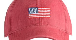 american flag baseball cap on weathered red on harding-lane FRIZOEB