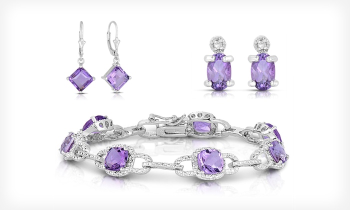 amethyst and sterling silver jewellery: sterling silver amethyst jewellery  (up to GMZELIN
