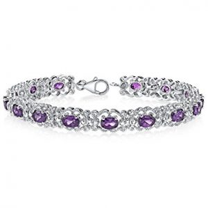 amethyst bracelet sterling silver 6.00 carats vintage design PZLFLEL