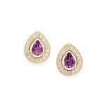 amethyst jewellery amethyst earrings with white topaz in rose gold plated sterling silver PBWJAKY