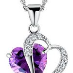 amethyst necklace tyjewelry womens 14k gold plated amethyst heart shape pendant necklace  (purple,18 INWDCYI