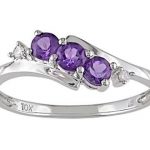 amethyst rings 10k white gold .018 ctw diamond and amethyst ring ▻▻ http:// IBTMDAO