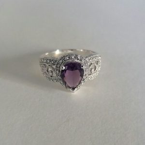 amethyst rings vintage pear shaped amethyst ring boutique PFDQGQM