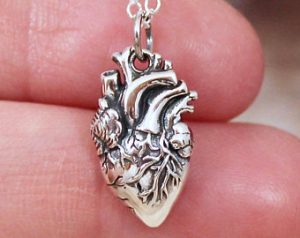 anatomical heart necklace sterling silver | heart jewelry | heart necklace PLEHUTW