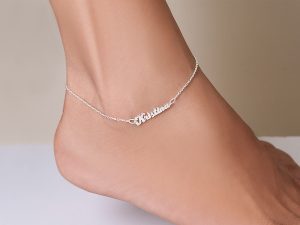 ankle chain mini name plate ankle bracelets FDTFBWY