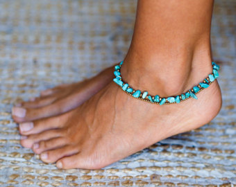 anklet bracelet turquoise anklet // anklet // women anklet // women ankle bracelet // HYUKXZS