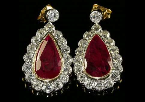 antique earrings antique large ruby earrings LMWWCRB