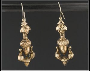 antique earrings antique victorian earrings | gold filled dangle earrings | acorn earrings | JYUBGIL