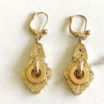 antique earrings antique victorian silver gilt earrings. gold victorian earrings. antique  earrings. KJNQBKV