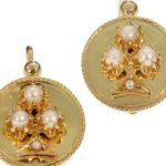 antique earrings round earrings, drop earrings, french earrings, yellow gold earrings,  victorian earrings HTAUADB