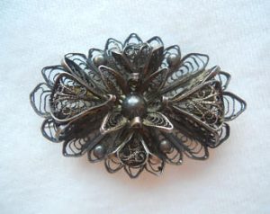 antique filigree 800 silver brooch pin floral shape 2 ABEMOEM