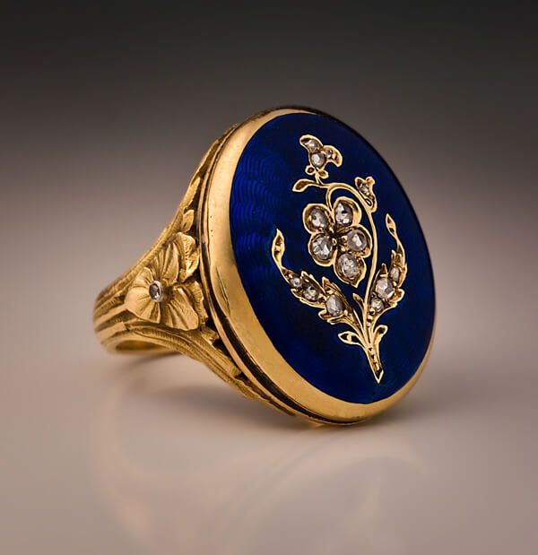antique jewellery antique french enamel poison locket ring c. 1890 - antique jewelry | YNIVCZZ