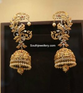 antique jewellery antique gold lakshmi jhumkas - online gold jewellery, marcasite jewelry,  online MNWUEXE