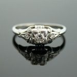 antique rings 1930s engagement ring - white gold and diamond antique ring UWXDKDM