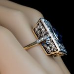 antique rings an unusual antique sapphire and diamond engagement ring GPWSTRH