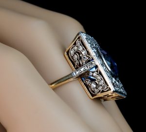 antique rings an unusual antique sapphire and diamond engagement ring GPWSTRH