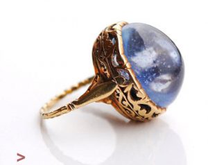 antique rings antique ring solid 18k gold 23ct natural blue sapphire size 4.75 us/ MVTYGJC