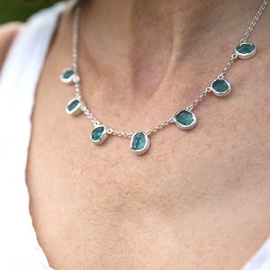 apatite gemstone handmade sterling silver ladies necklace GXGJWXJ