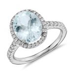 aquamarine rings aquamarine and diamond halo ring in 18k white gold (10x8mm) OPPILVU