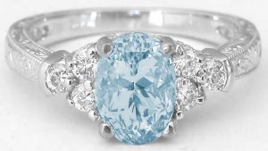 aquamarine rings vintage aquamarine ring with engraving ... YADKLRJ