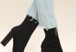 araceli black knit mid-calf high heel booties 1 BSVSHAA