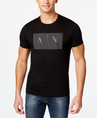 armani t shirts armani exchange menu0027s triangulation graphic-print logo t-shirt ZIEESKD