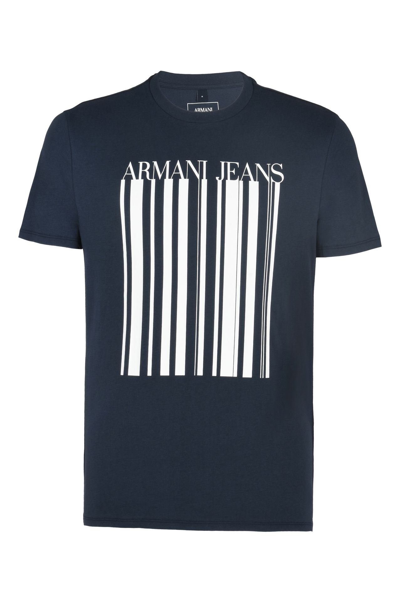 armani t shirts barcode print cotton crew neck t-shirt : print t-shirts men by armani TXNXUDG