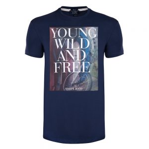 armani t shirts navy ywf graphic mens t-shirt JNPDCXR