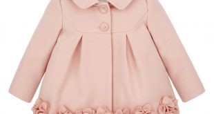 baby girl coats perfectly pretty, our evie pink coat for baby girls is adorned with 3d ZJWDFEA