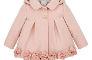 baby girl coats perfectly pretty, our evie pink coat for baby girls is adorned with 3d ZJWDFEA