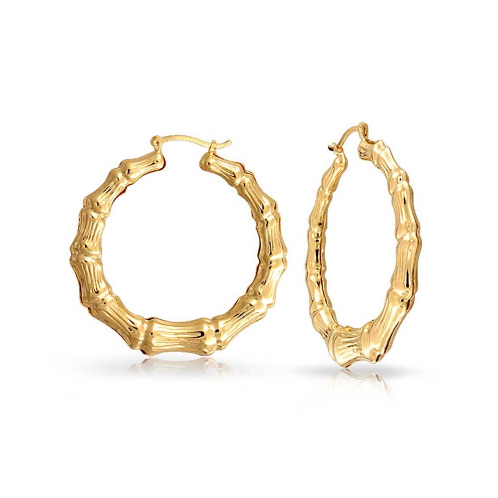 bamboo earrings bamboo 14k gold filled hoop earrings JMGROMO