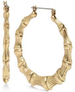 bamboo earrings betsey johnson gold-tone bamboo-style hoop earrings IBRACFN