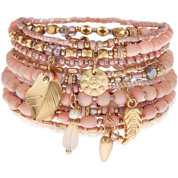 bangle bracelets with charms accessorize 10 x fleur eclectic stretch bracelets ($16) ❤ liked on polyvore XFNPZFR