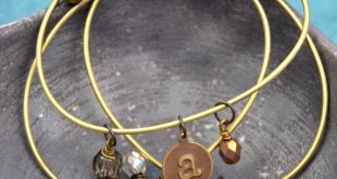 bangle bracelets with charms embossed brass diy charm bangle bracelets at www.happyhourprojects.com TKPSSQZ