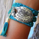 beach jewelry, beach wrap bracelet, personalized leather wrap bracelet XUWEIEP
